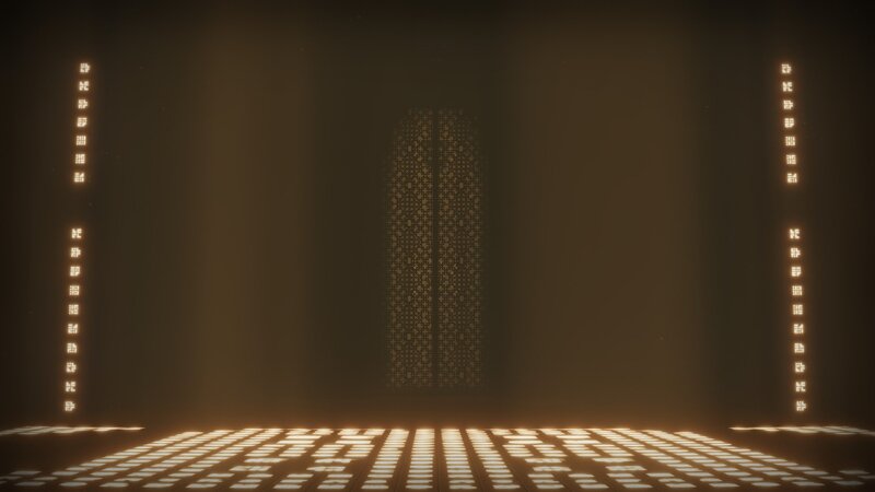 Digital Corridor with Glowing Patterns