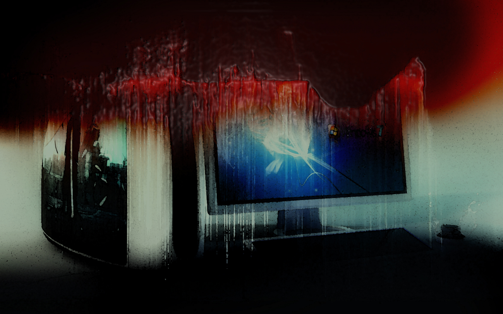 Digital corruption on a computer screen