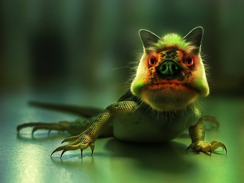 digital creature with pig snout