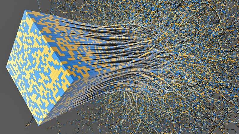 Digital cube with branching network