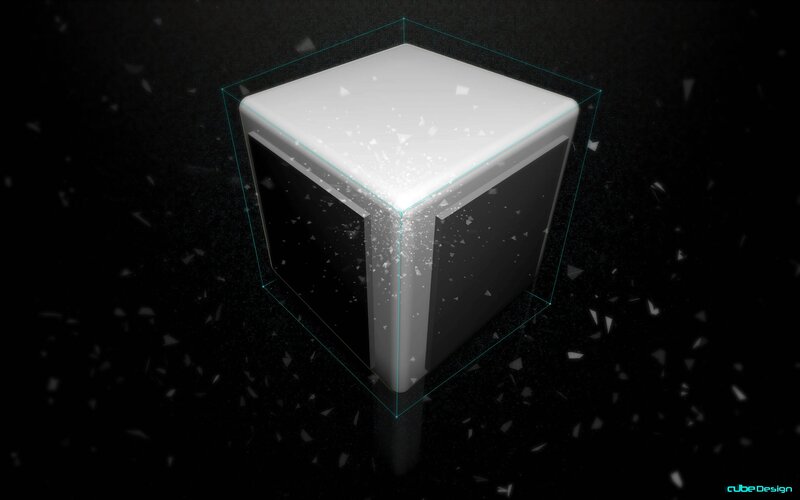 Digital cube with particle effect