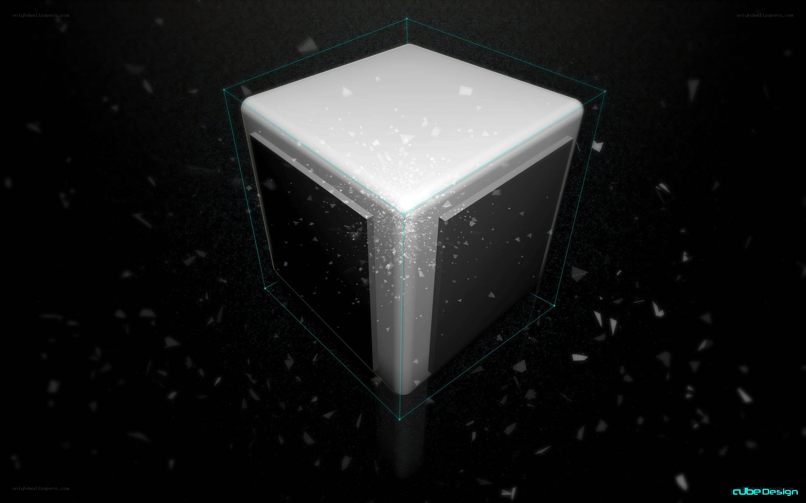 Digital cube with particle effect