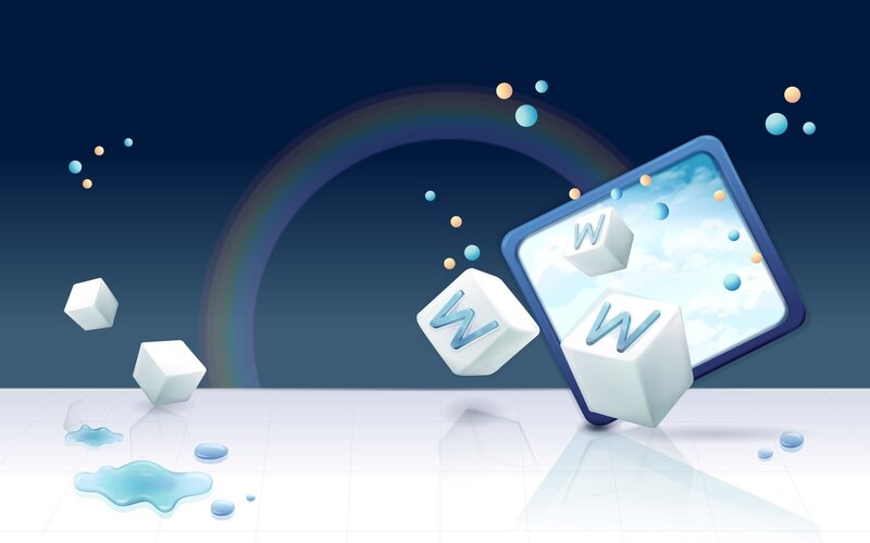Digital cubes with W logo