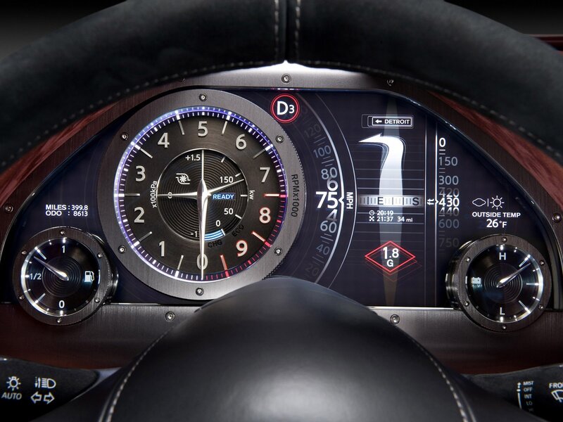 digital dashboard of a luxury car