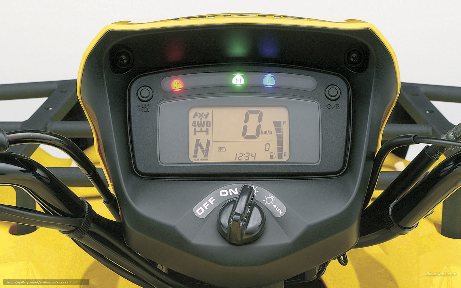 digital dashboard of a yellow vehicle