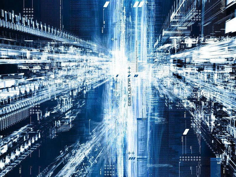 Digital Data Network — Blue, Futuristic