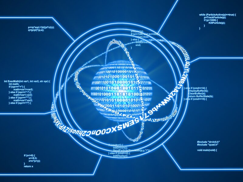 digital data sphere with code