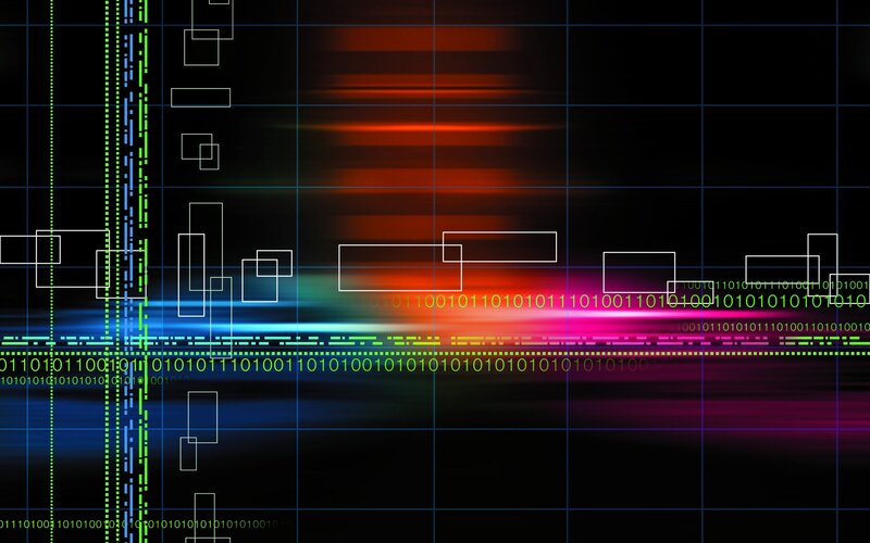 Digital Data Stream — Black, Technological, Abstract