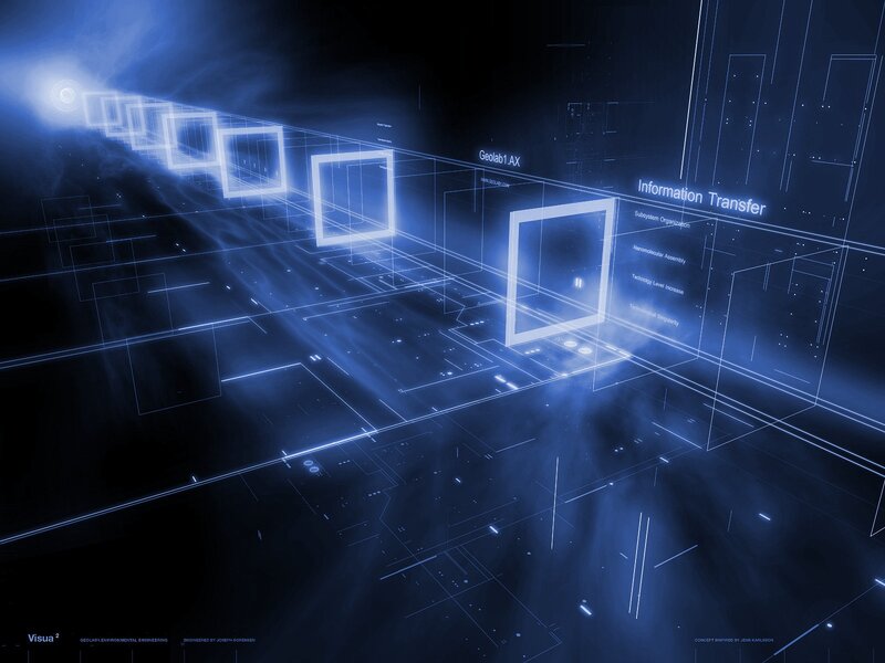 Digital Data Transfer — Blue, Futuristic