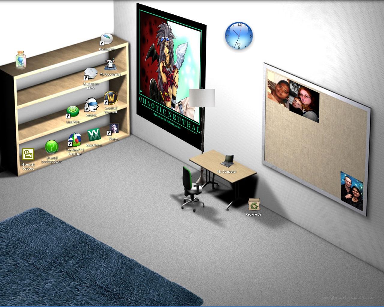 digital desktop with anime art