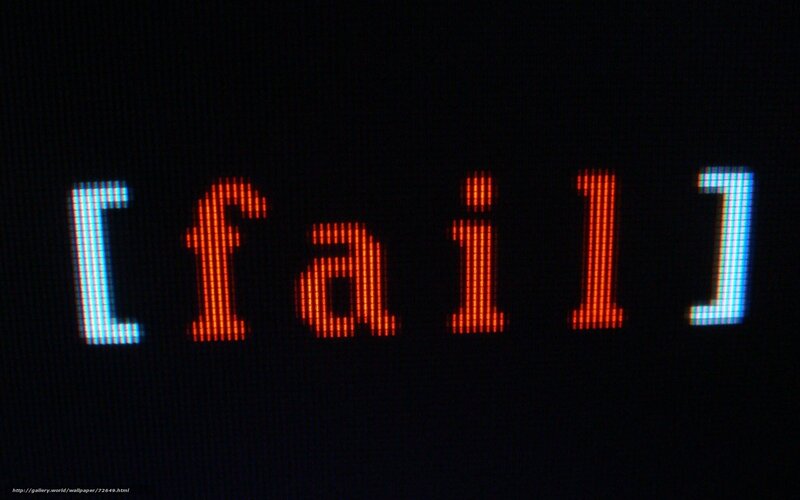 Digital display of the word fail