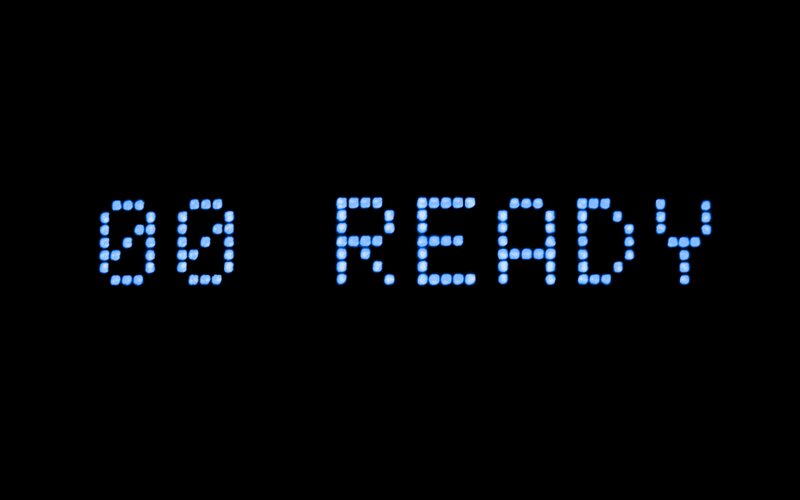 digital display showing ready