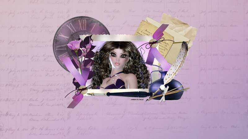 Digital Doll with Purple Dress