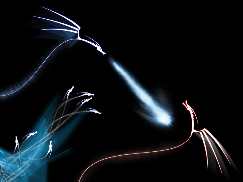 Digital dragons in combat