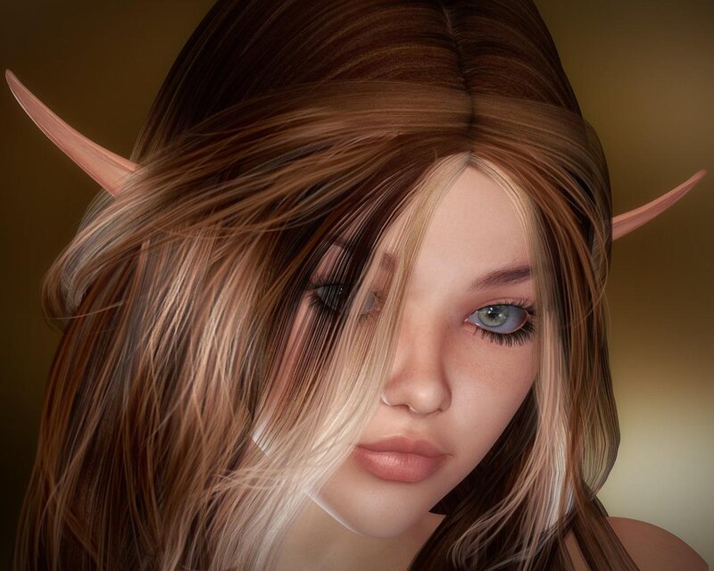 digital elf character portrait