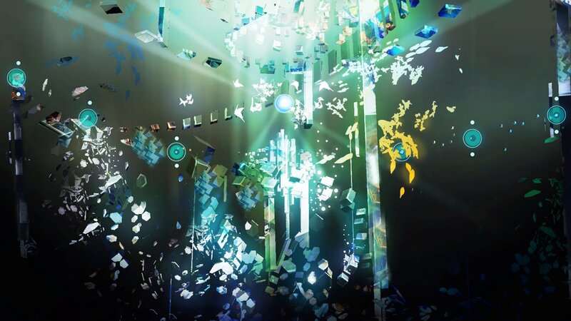 digital explosion in a futuristic city