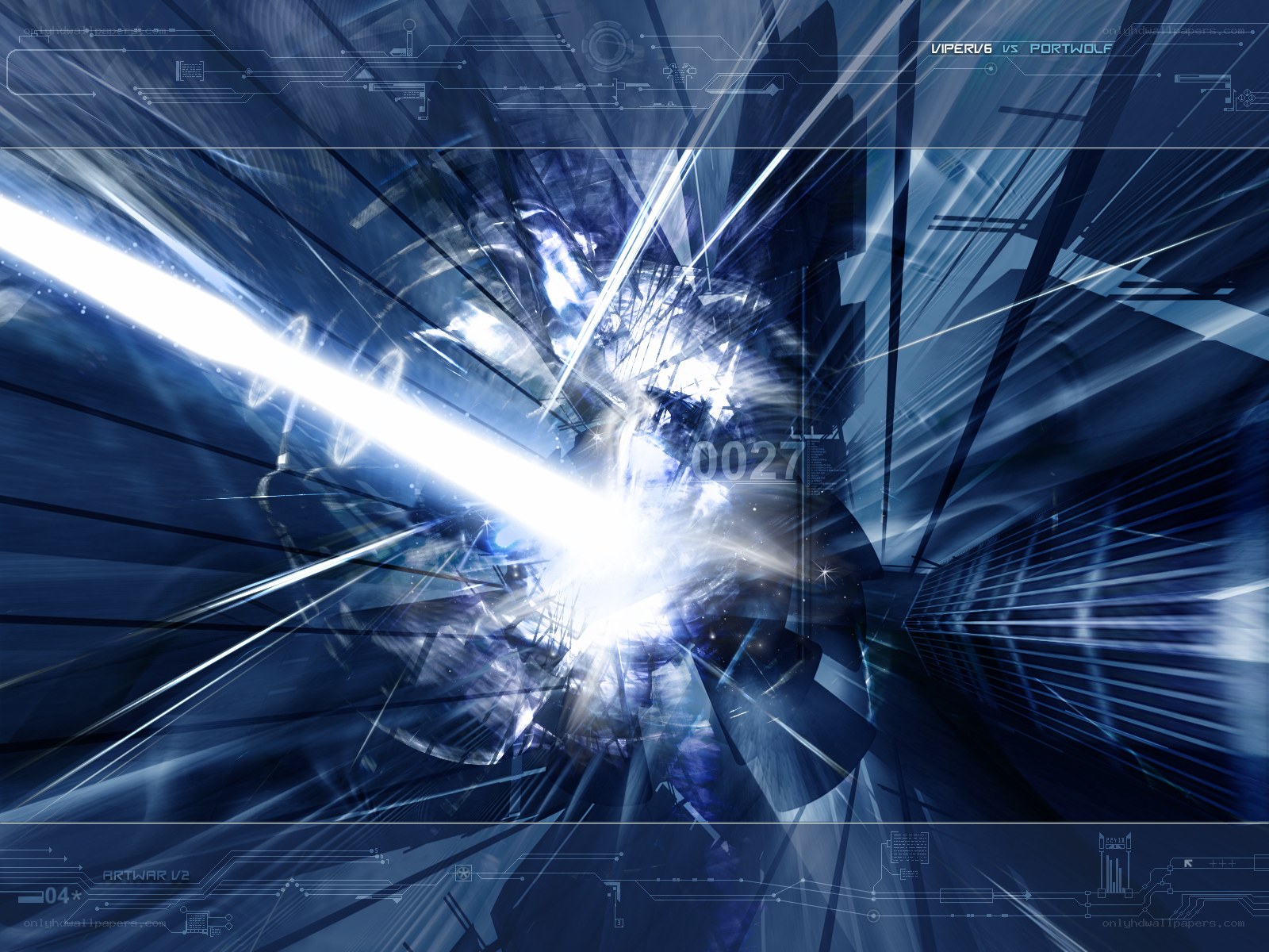 digital explosion in a futuristic tunnel