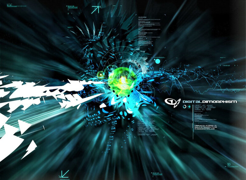 Digital Explosion in Space — Blue