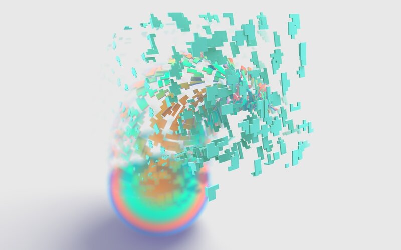digital explosion of blocks