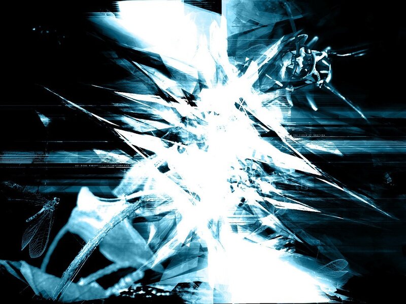 digital explosion with insects