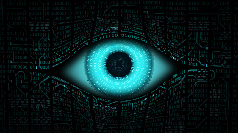 Digital Eye with Binary Code — Black
