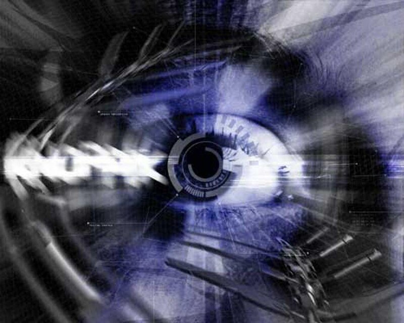 digital eye with cybernetic overlay