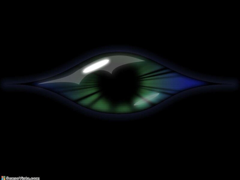 digital eye with green iris