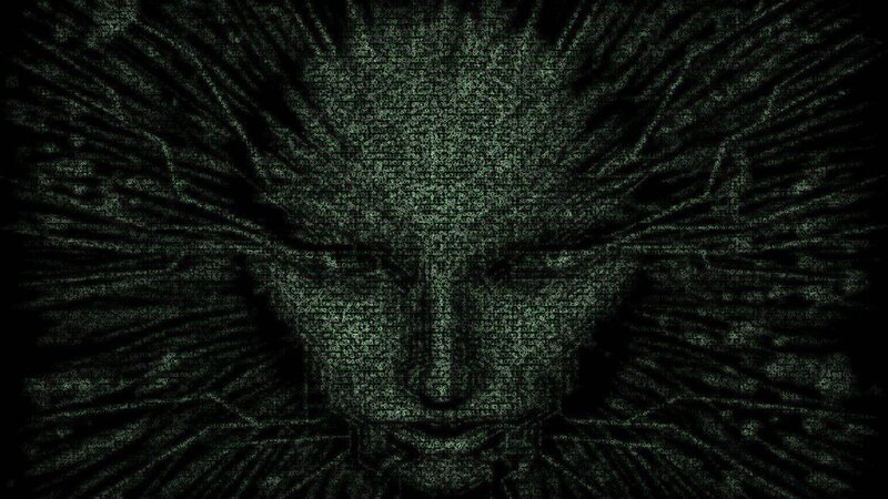 Digital Face in Binary Code — Black