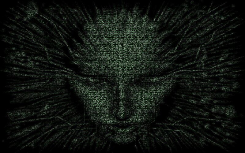 Digital Face in Code — Black