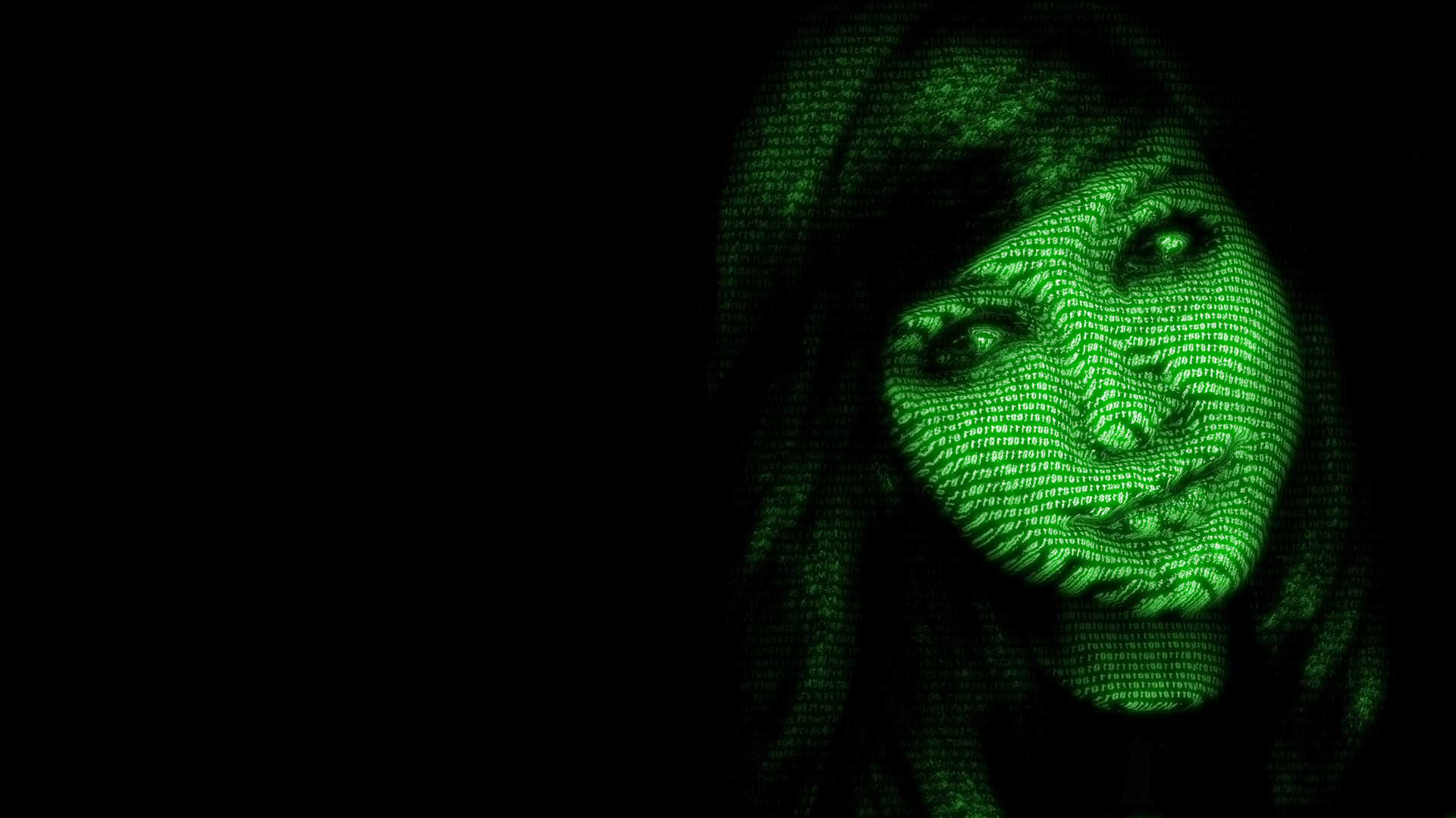 digital face in code