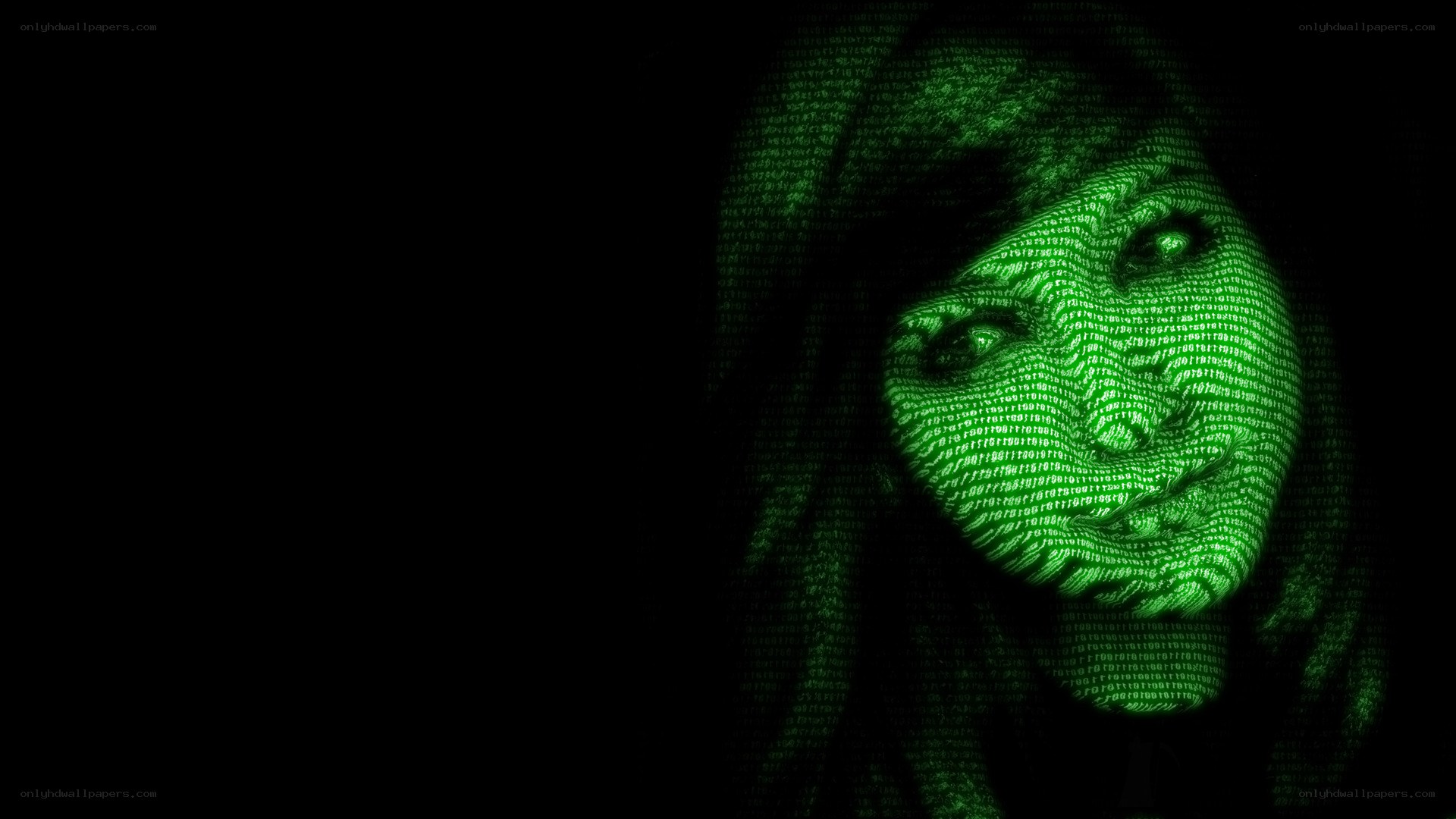 digital face in code