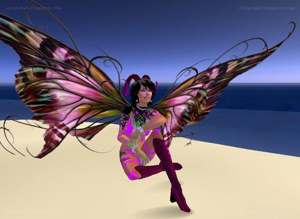 digital fairy on a beach