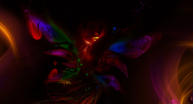 Digital Fairy with Glowing Wings