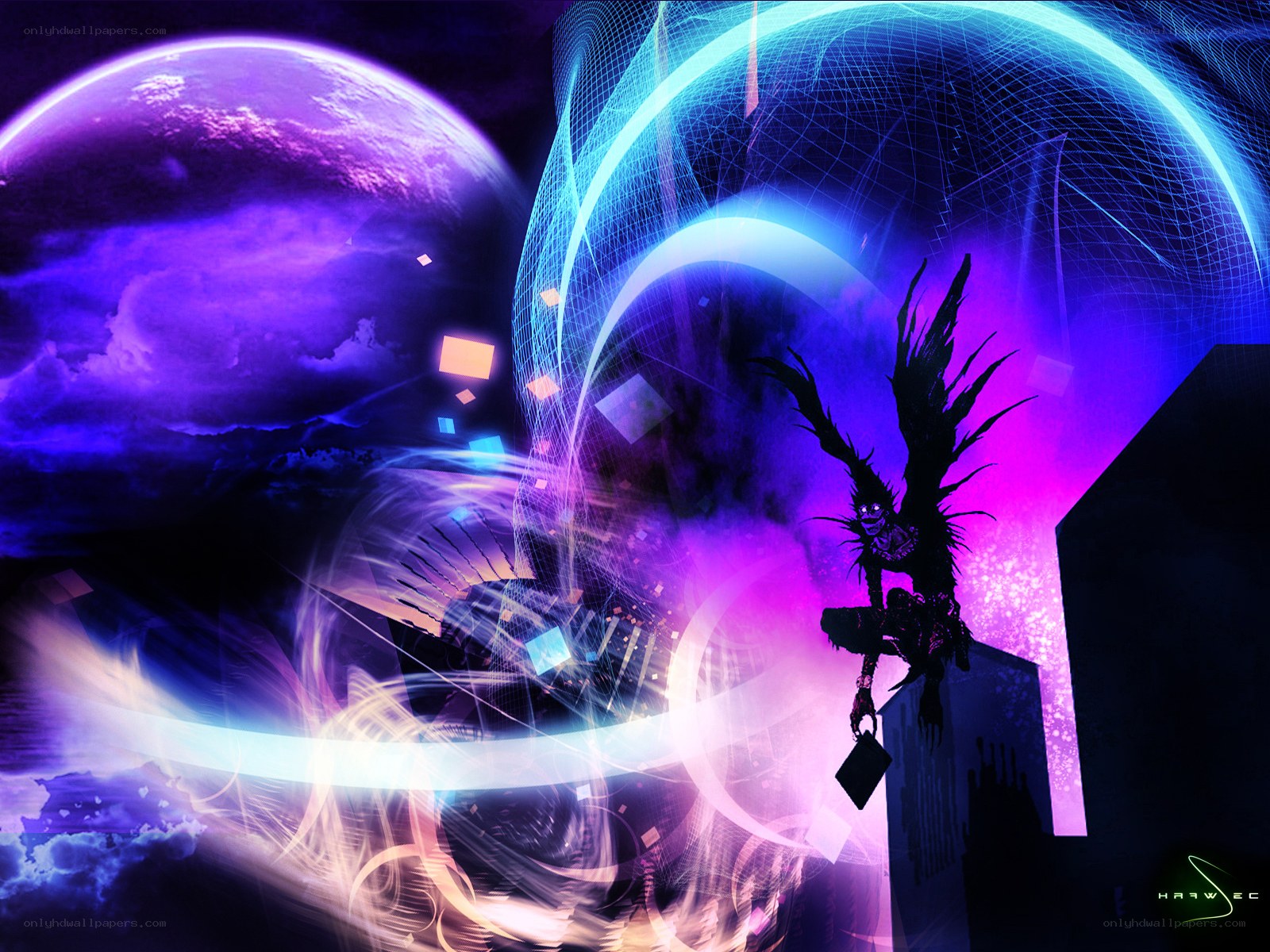 Digital fantasy with winged figure
