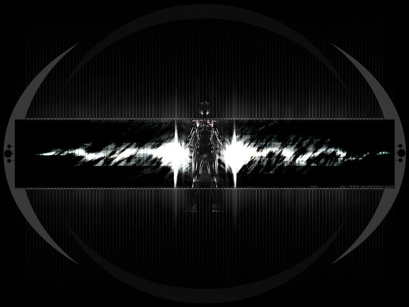 digital figure in black and white