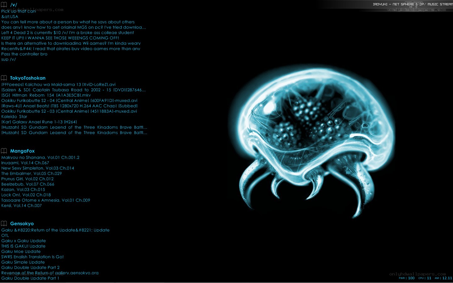 Digital file list with creature graphic