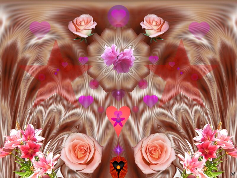 Digital Floral Composition — Pink