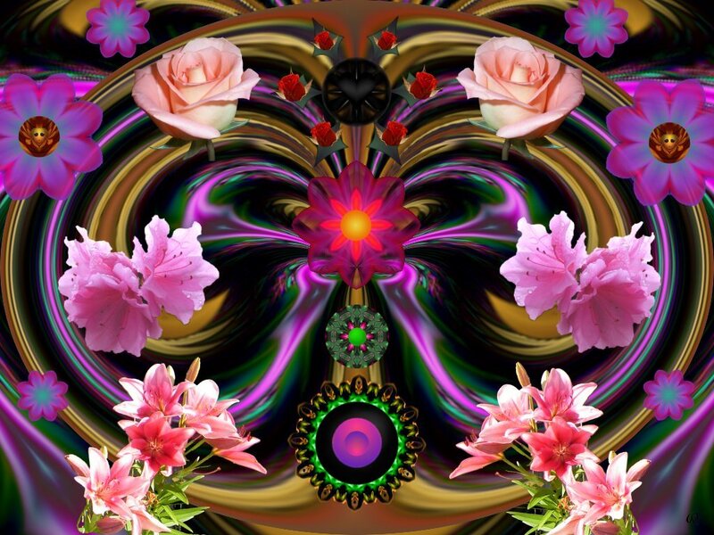 Digital Floral Mandala — Purple