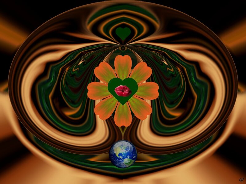 Digital Flower with Earth