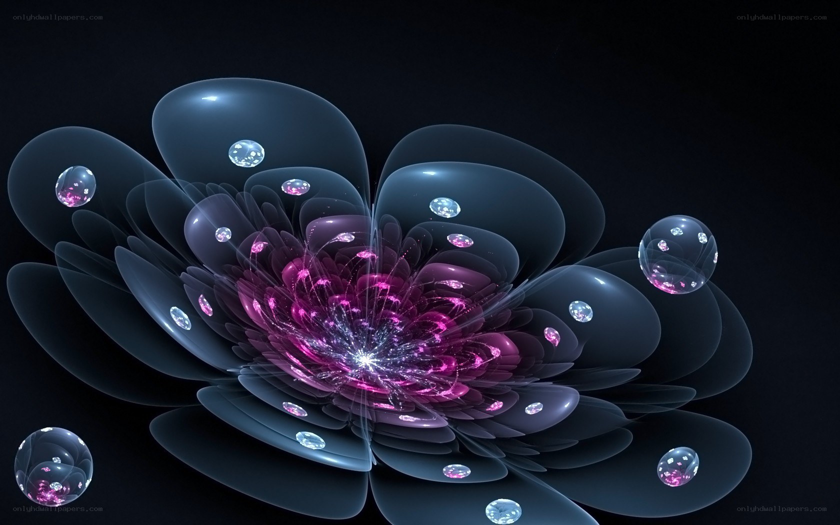 digital flower with glowing petals