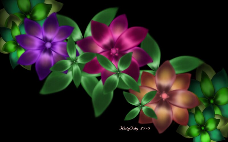 Digital Flowers and Leaves