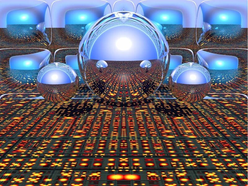 digital fractal sphere landscape
