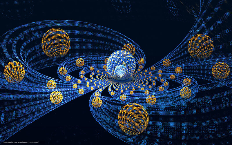digital fractal spiral with spheres