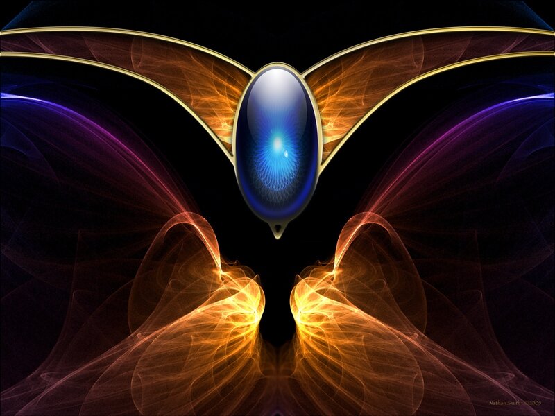 digital fractal with central eye