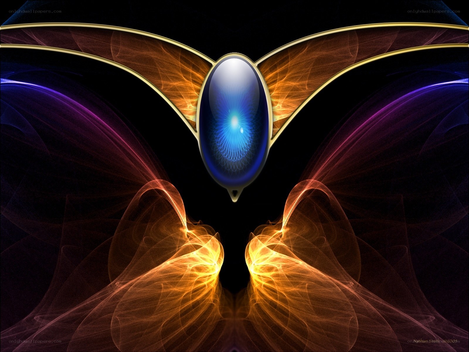 digital fractal with central eye