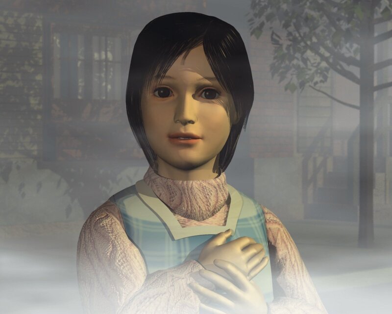 digital girl in fog