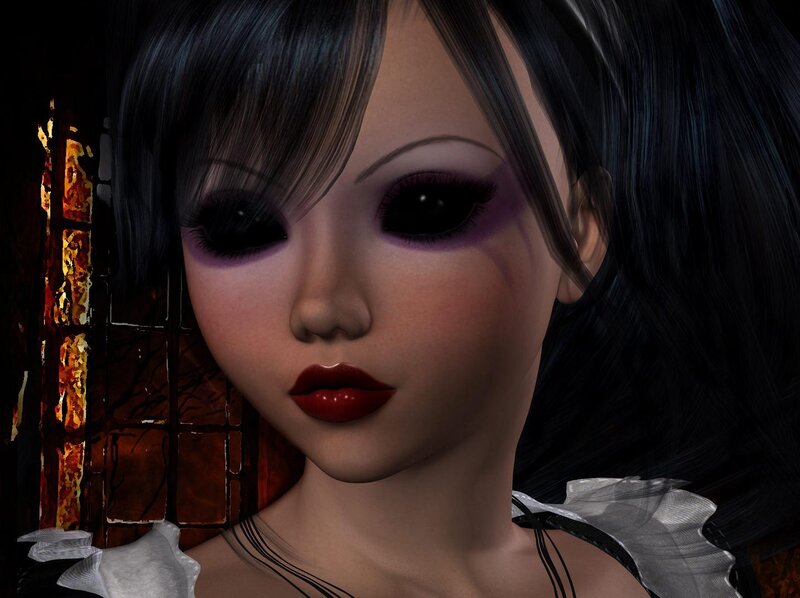 Digital Girl with Dark Hair