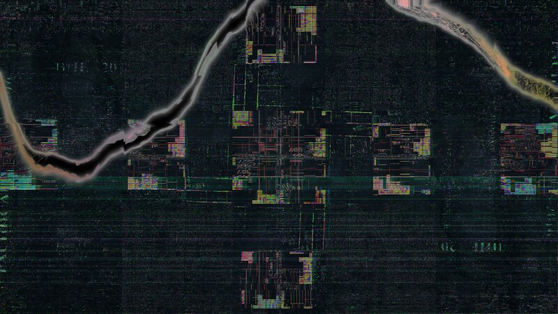 Digital Glitch Art — Black, Chaotic