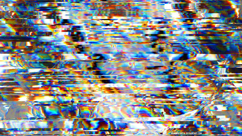 Digital Glitch Art — Blue, Chaotic, Abstract