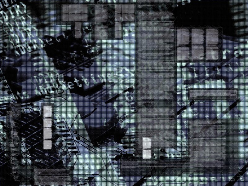 digital glitch art collage
